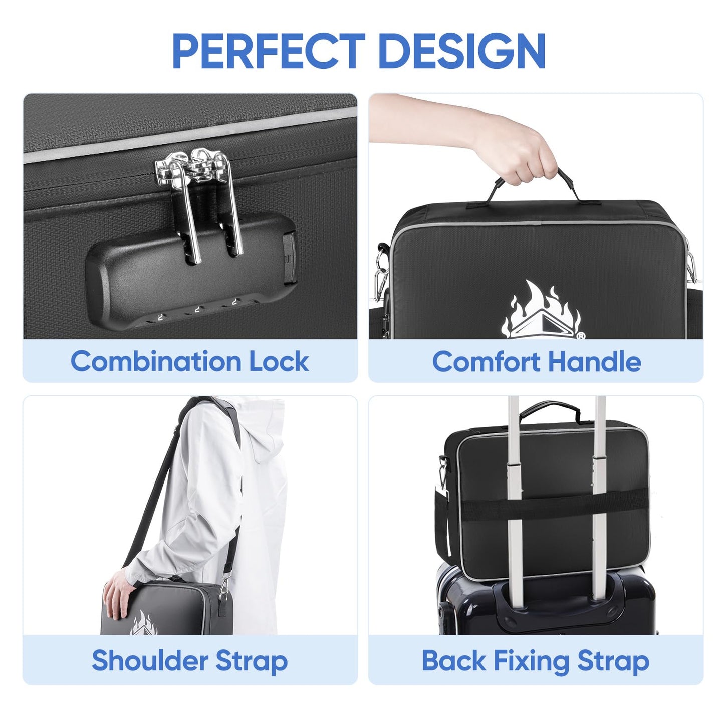 BALEINE Fireproof Ducument Bag + File Organizer 2 Pack