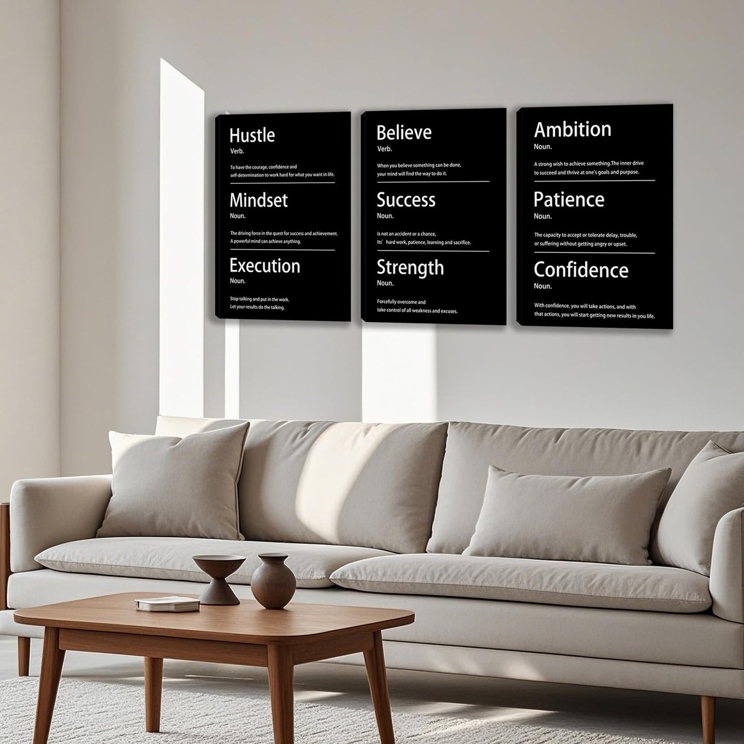 3 Panel Print Canvas Wall Art Motivational Office Wall Decor Painting Inspirational Posters Modern Inspiring Artwork for Home Living Room Bedroom Wall Decor Office Wall Art Ready to Hang - 36"Wx 16"H