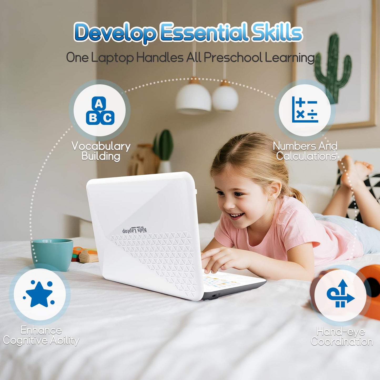 Kids Laptop, Color Screen Educational Laptop with 48 Learning Modes, Laptop for Kids Ages 5+