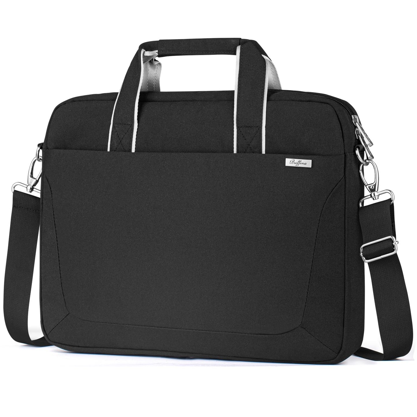 BAFFINA 17 17.3 Inch Laptop Shoulder Bag for Men Women,Waterproof Computer Carrying Case Messenger Bag with Strap for 17"-18" HP Dell,Laptop Briefcase for Office business Travel College School,Black