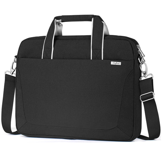 BAFFINA 17 17.3 Inch Laptop Shoulder Bag for Men Women,Waterproof Computer Carrying Case Messenger Bag with Strap for 17"-18" HP Dell,Laptop Briefcase for Office business Travel College School,Black