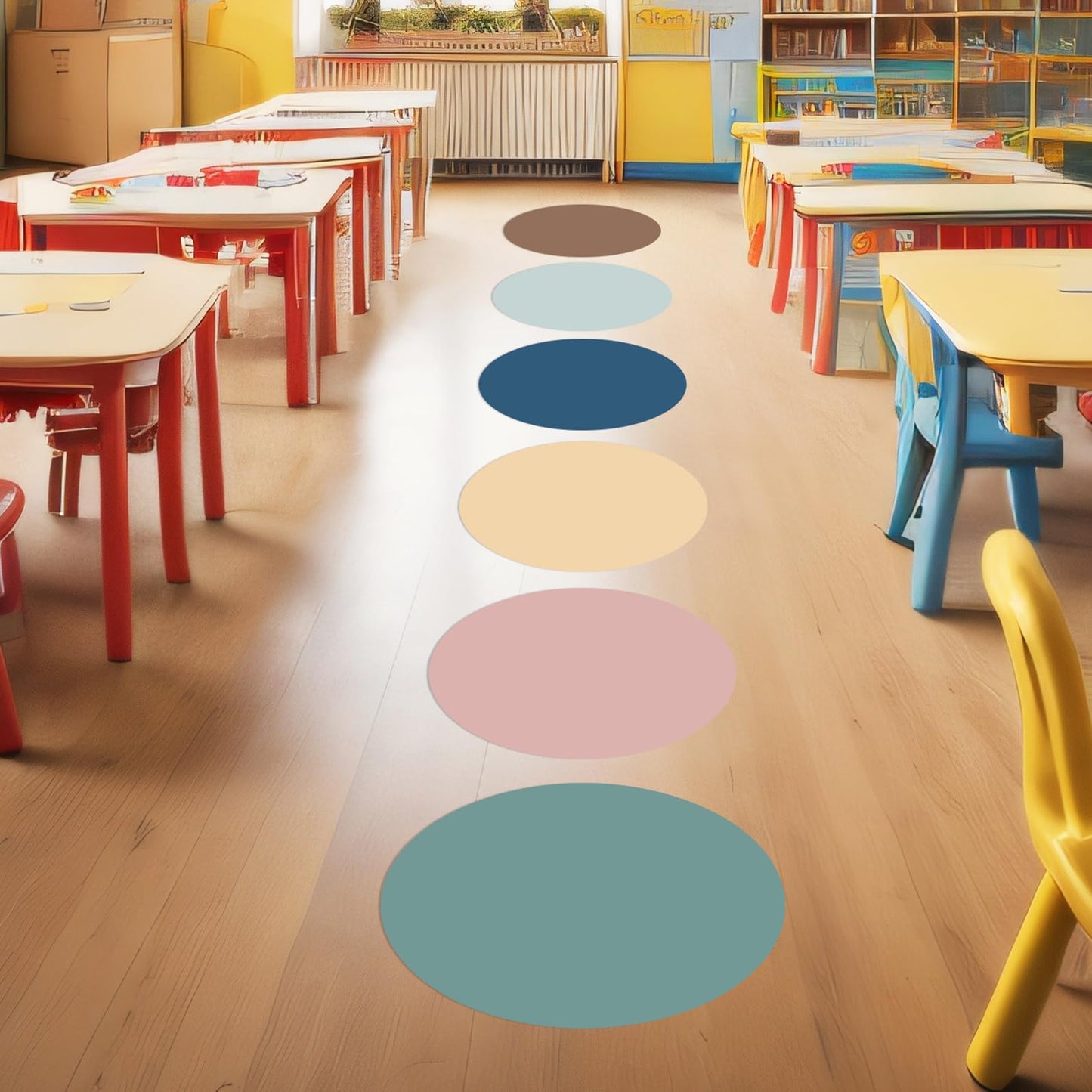 Lincia 12 Pack Colorful Dry Erase Dots Circles Spots for Classroom Table 10.5 Inch Removable Vinyl Desktop Stickers Spots Wall Decals for 100th Day of School Teacher Students Home (Bohemian Colors)