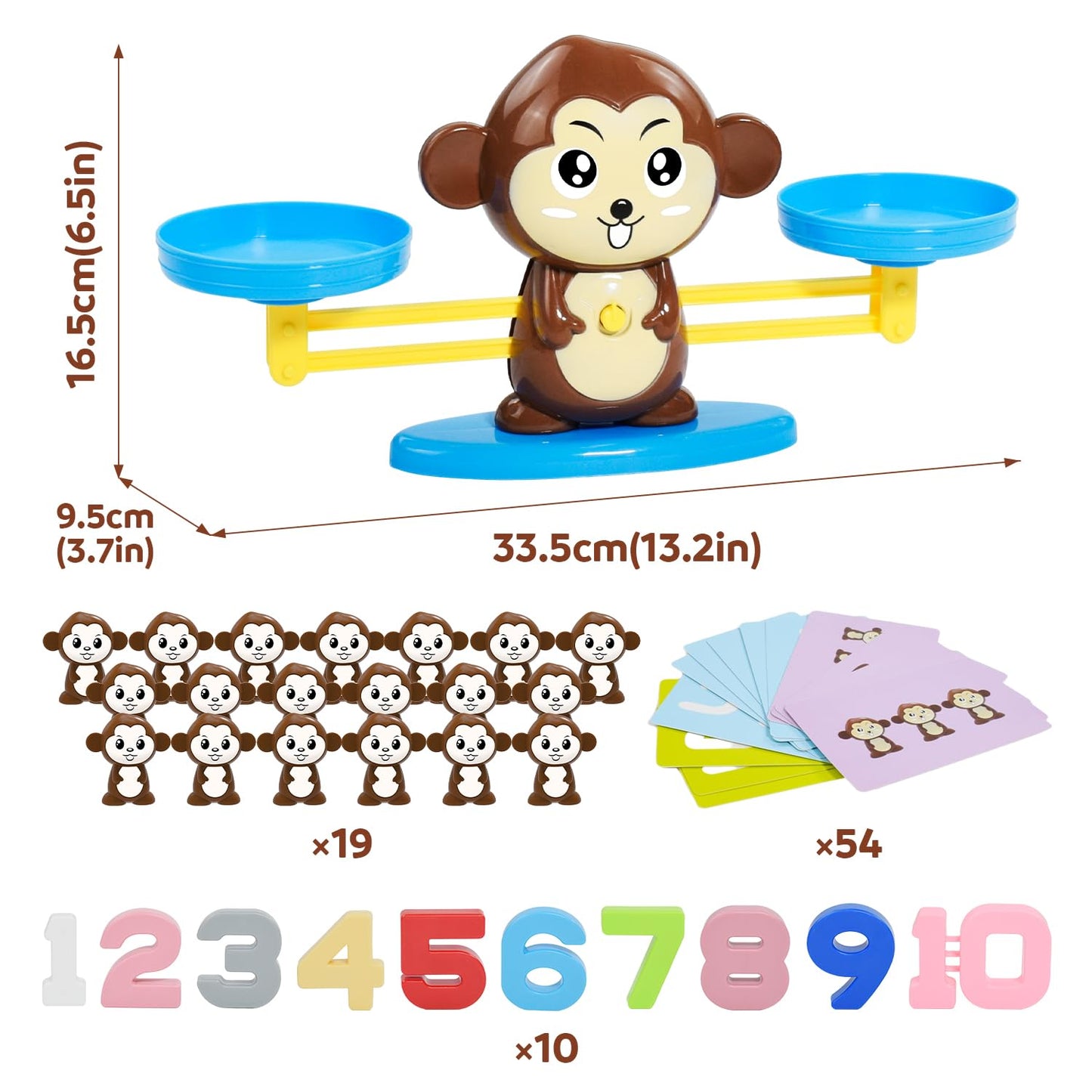 BAKAM Penguin Math Balance Scale, Toddler Counting Toys for 3 4 5 6 Year Old, Montessori Addition & Subtraction Weight Game, STEM Preschool Learning Activities, Educational Gift for Boys Girls