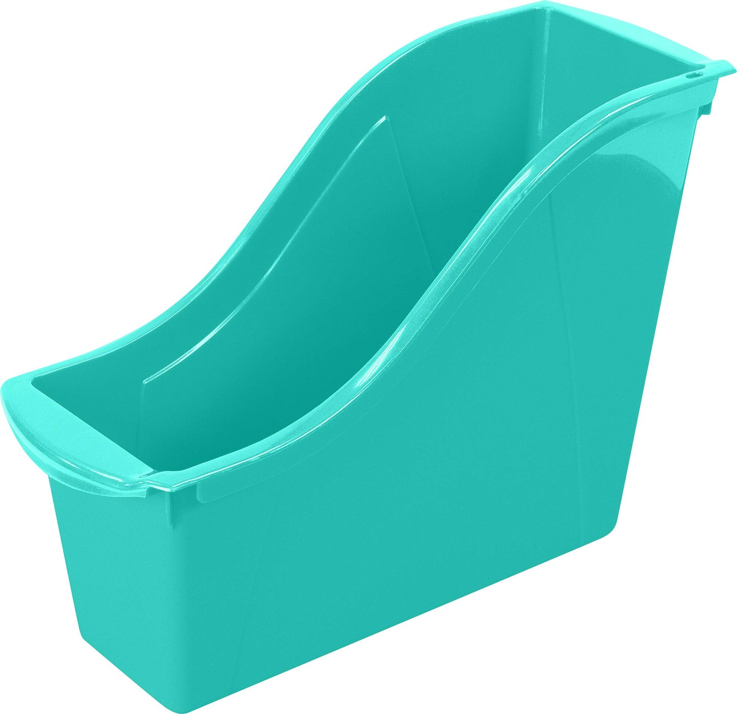 Storex Small Book Bin – Interlocking Plastic Organizer for Home, Office and Classroom, Teal, 6-Pack (71114U06C)