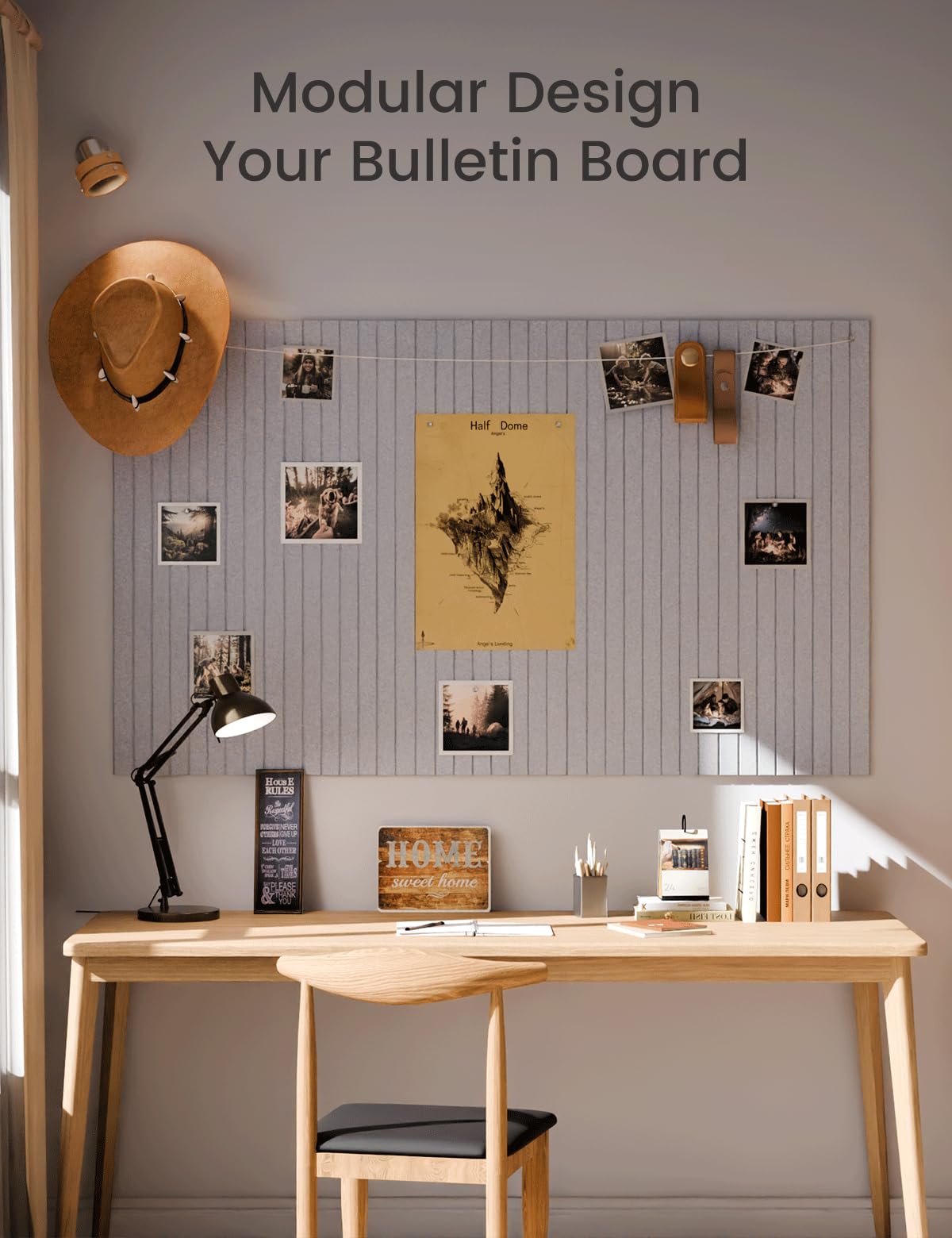 Large Felt Bulletin Board 48" x 36" Cork Board Alternative-12 Pack with 70 Safe Removable Adhesive Tabs, Cork Boards for Walls for Home Office Classroom Pin Board-Soft Gray