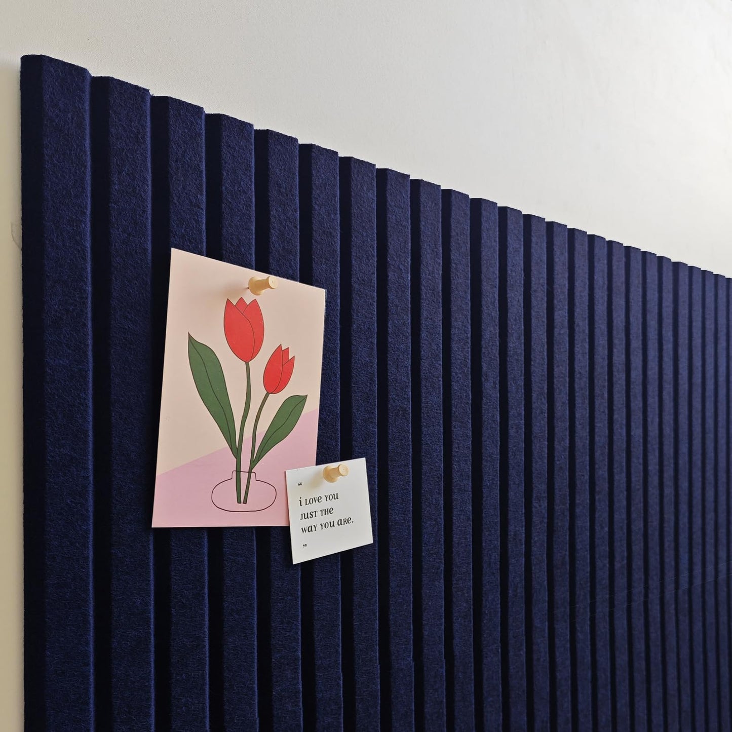 Large Cork Board for Office Decor, 48"x 36" - 1/2” Thick Felt Bulletin Board, 12 Pack Felt Board with Safe Removable Adhesive Tabs, Pin Board Cork Boards for Walls - Dark Blue
