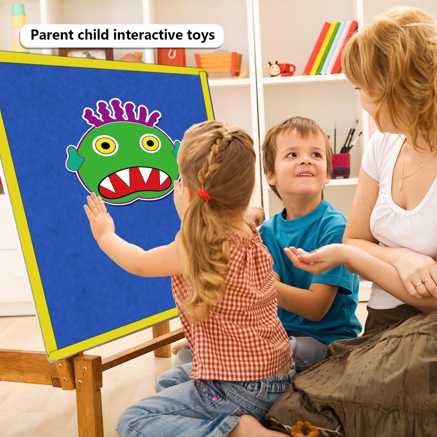 Thryvomniq Go Away Big Green Monster Felt Board Story Sets Toddle Interaction Game Felt Toys for Classroom Family Storytelling Learning Activity