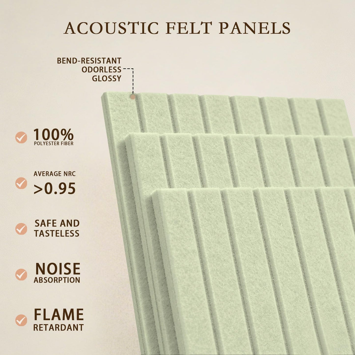 JBER Large Felt Bulletin Board 36" x 24" - 6 Pack Felt Wall Tiles, Cork Board Alternative to Use in Office & Home Decor, Classroom Decor, Vision Board to Display Your Photos(Grass Green)
