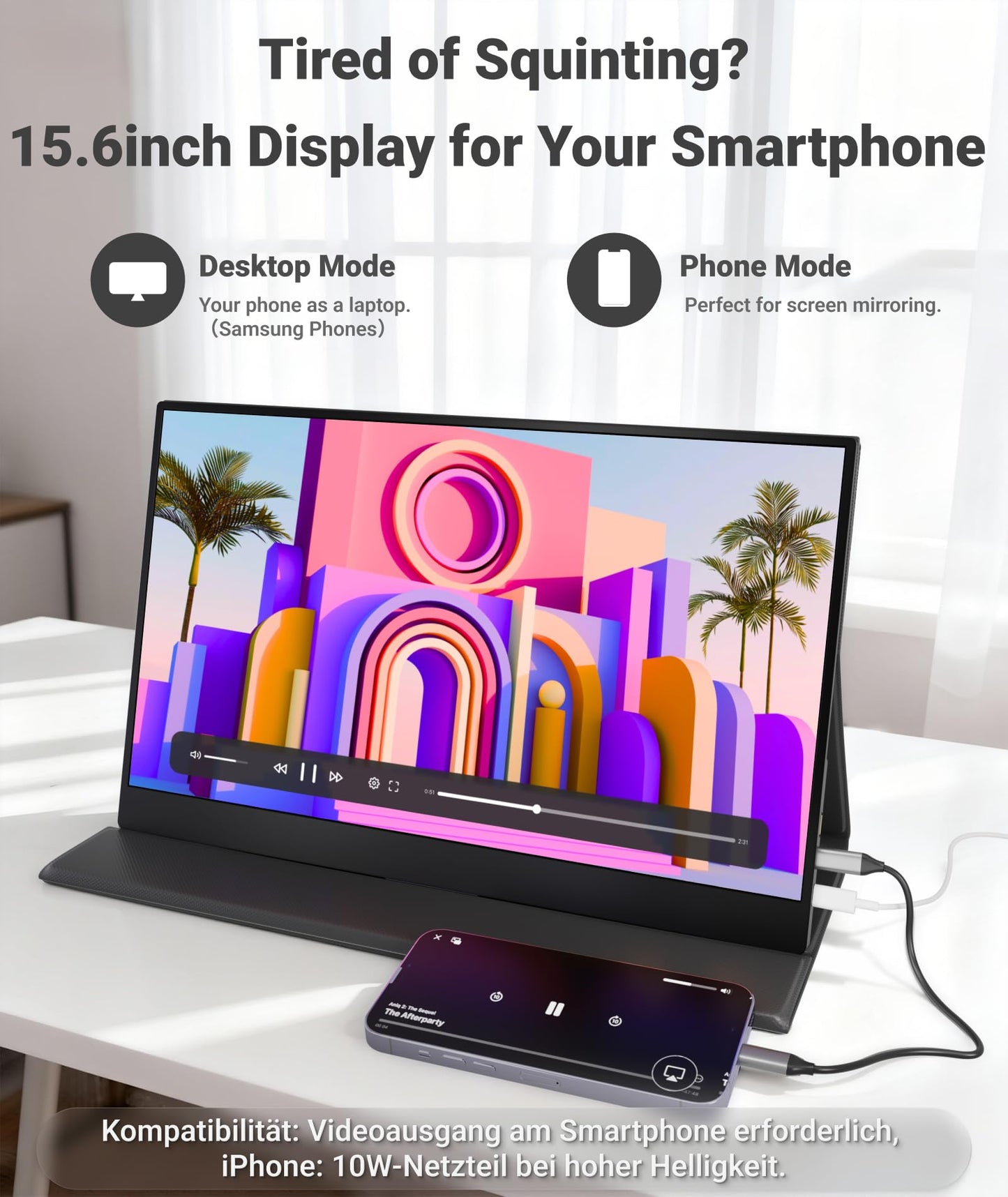 Ingnok Portable Monitor, 15.6inch FHD 1080P Travel Monitor, Ultra-Thin, USB-C Plug&Play, Built-in Speakers, Portable Screen for Laptop, Mac, Switch/PS5, Travel&Office Assistant