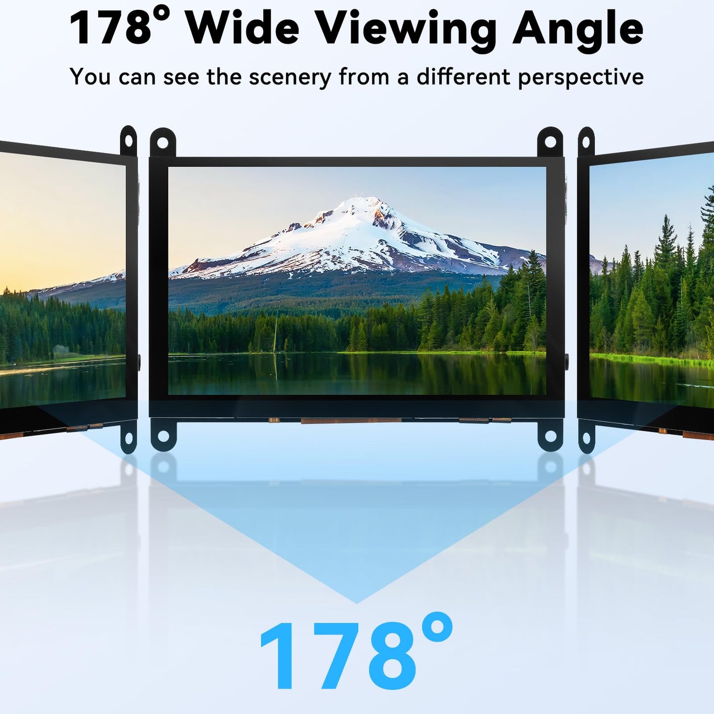 Ransanx 5 Inch Mini Monitor Small Monitor with Capacitive Touch Screen 1024 * 600 High Pixel Display Full View HDMI- IPS Monitors Portable for Raspberry Piscreen 、for BB Black、for Banana Pi etc