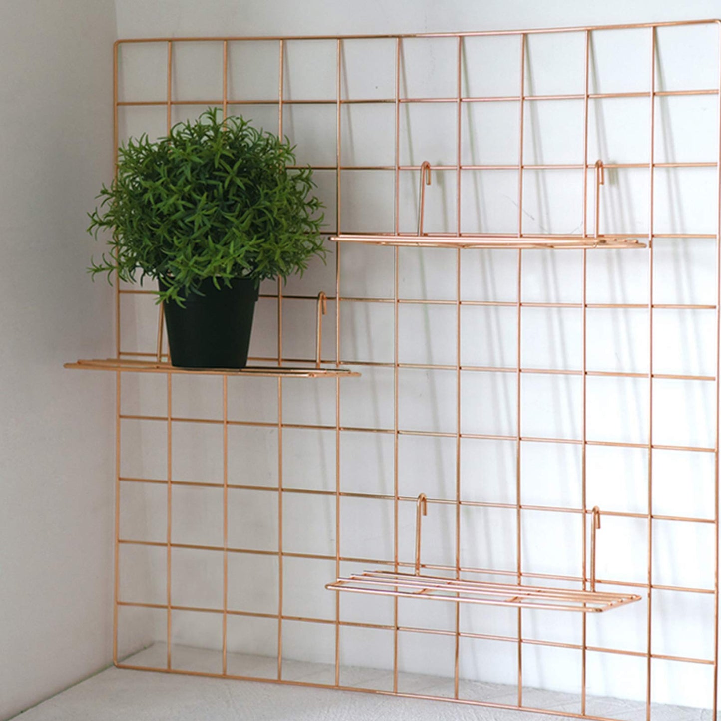 GBYAN Wall Grid 2 Pack Wire Photo Grid Panels Metal Picture Rack Wall Organizer for Memo, Photo Display, 25.6" x17.7 Each Grid Panel