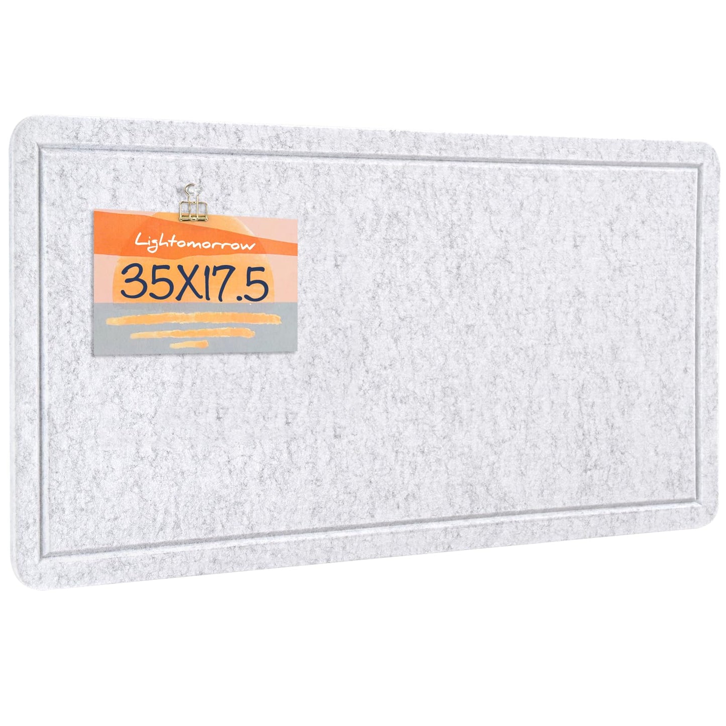 Bulletin Board, 35 x 17 1/2 inches Felt Board - Decorative Pin Board, Cork Board Alternative for Wall, Foldable Picture Board Self-Adhesive Vision Board Prayer Board with 20 Pushpins - Marble White