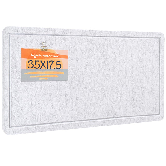 Bulletin Board, 35 x 17 1/2 inches Felt Board - Decorative Pin Board, Cork Board Alternative for Wall, Foldable Picture Board Self-Adhesive Vision Board Prayer Board with 20 Pushpins - Marble White