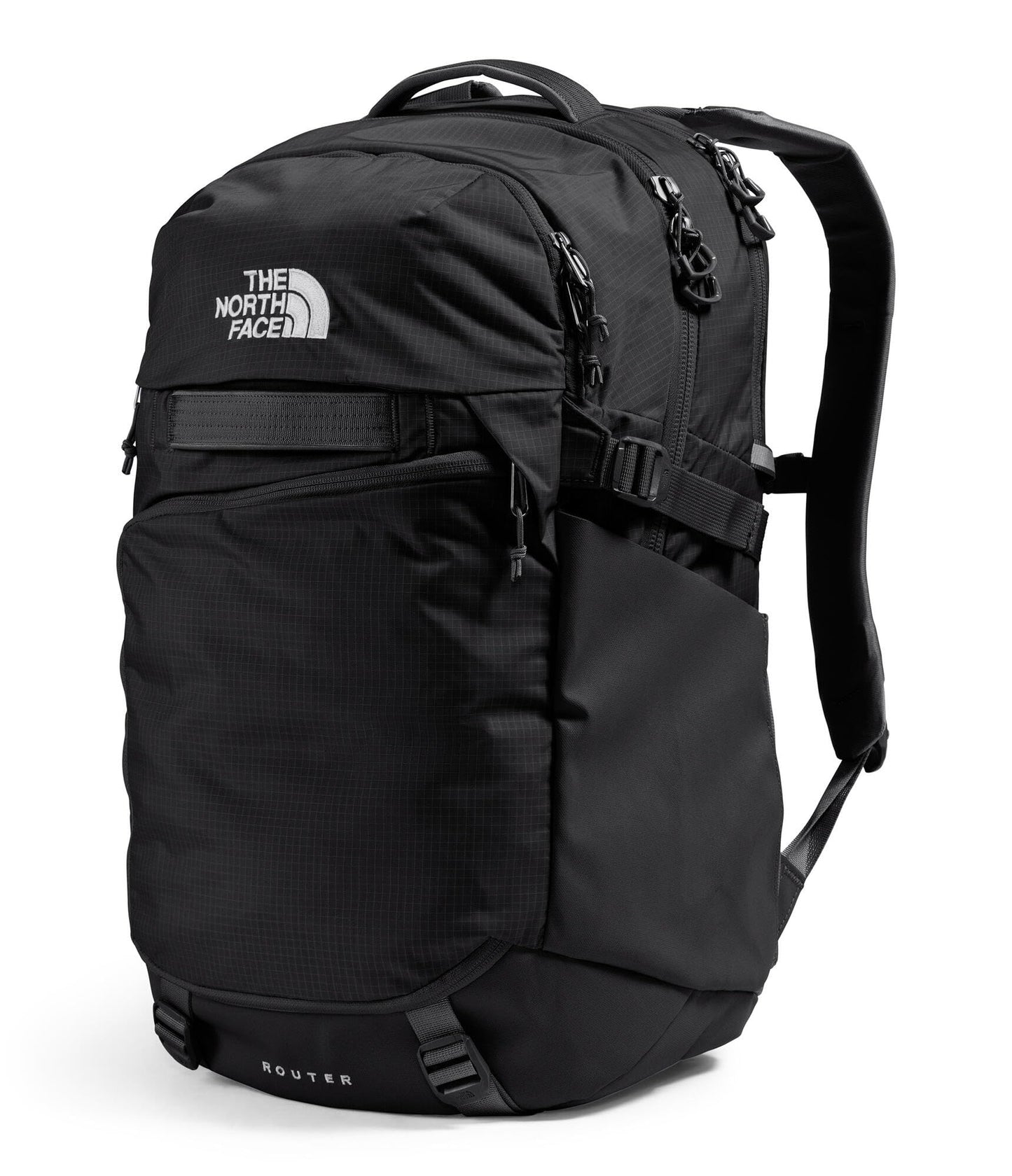 The North Face Router Everyday Laptop Backpack - Daypack, Water Repellent, Laptop Sleeve, Reflective Details, TNF Black/TNF Black-NPF, One Size