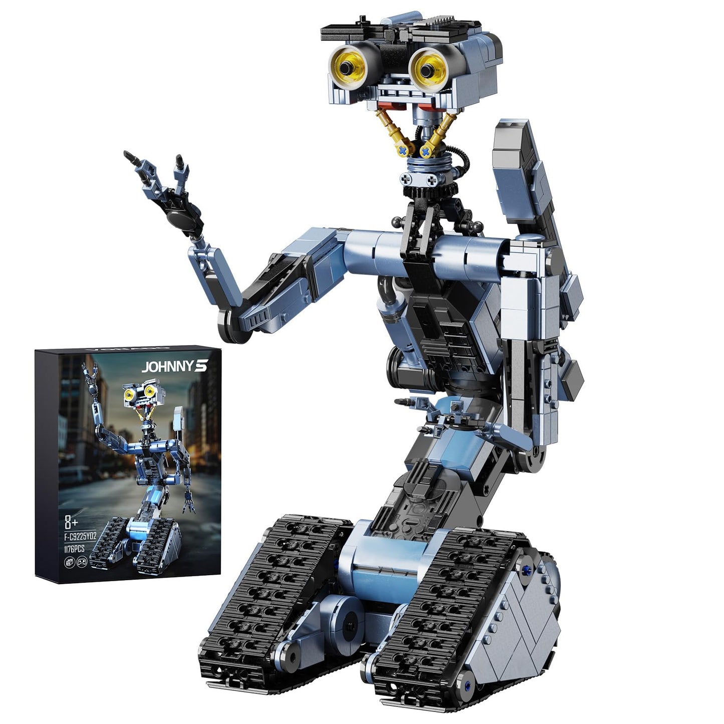iATOM 1176 Pieces Johnny 5 Robot Building Set with Remote Control - Rechargeable, Gift for Adults Men, STEM Tech Movie Robotic Figure Model Kit