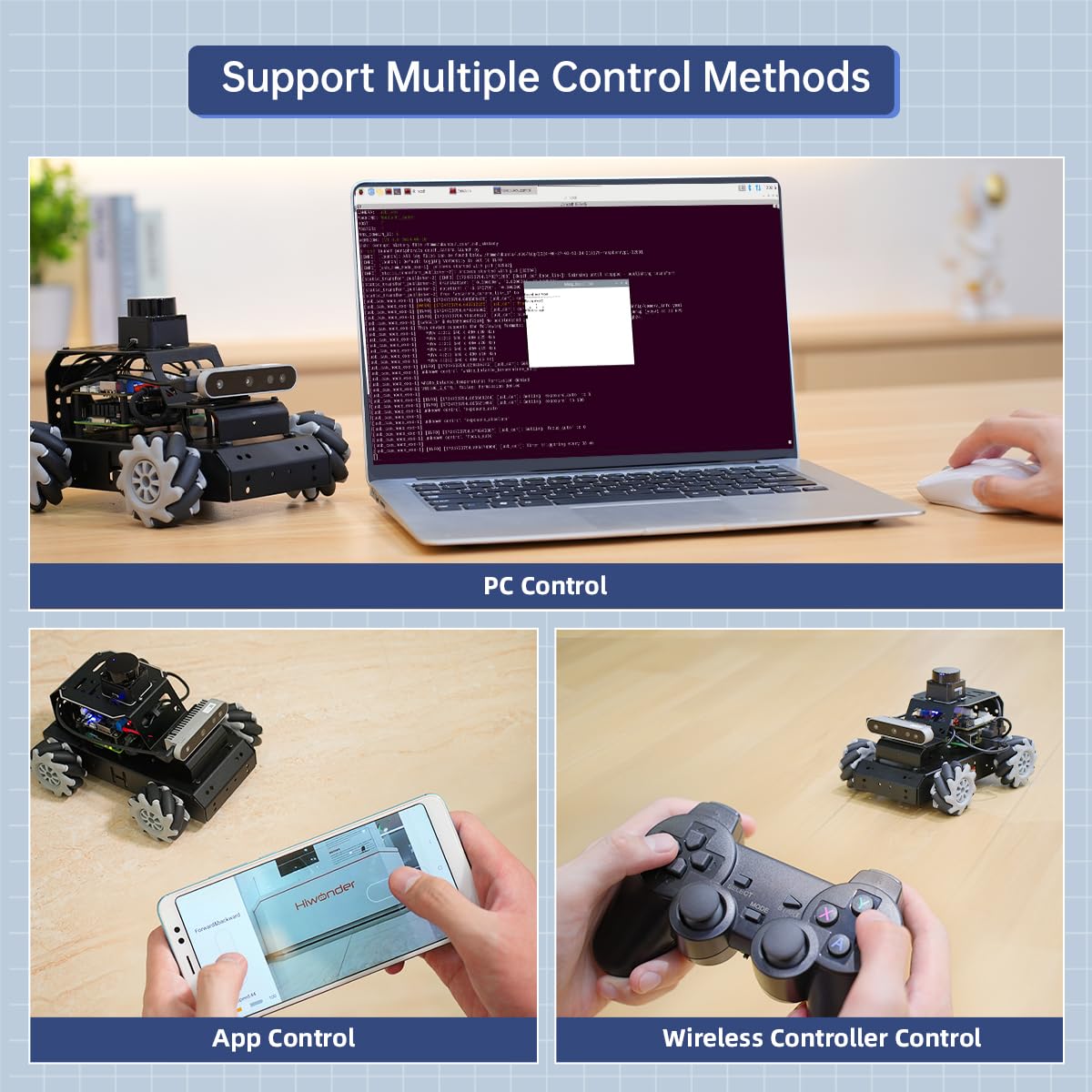 HIWONDER Robot Car with ChatGPT Large AI Models, 3D Depth Camera Mecanum-Wheel Chassis ROS2-HUMBLE Lidar SLAM Mapping Navigation Autonomous Driving, MentorPi M1 Standard Kit Without Raspberry Pi