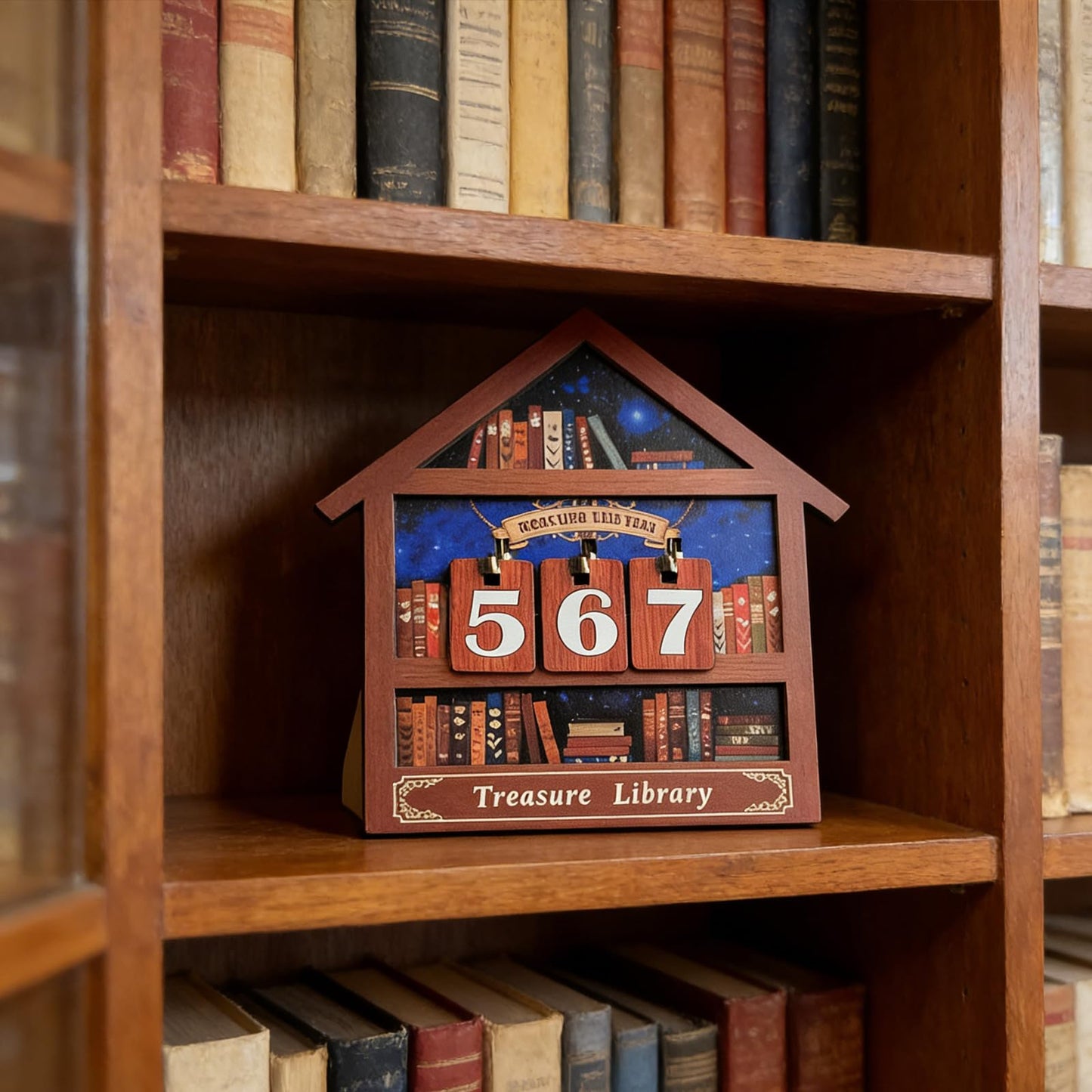 Reading Tracker Counter Sign, Wooden Books Read This Year Display, Book Lover Gift for Librarian, Reader, Teacher, Women, Wall and Table Decor for Home Library, Teachers, Book Lovers（Bookstore）