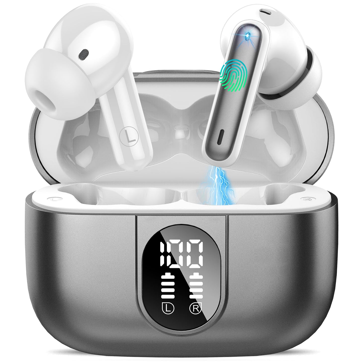 Csasan Ai Translation Earbuds Real Time, Translator Earbuds with 6 Translation Modes/164 Languages,No Subscription Required Translatior Headphones,48H Audifonos Traductores Inglés Español, Iron Gray