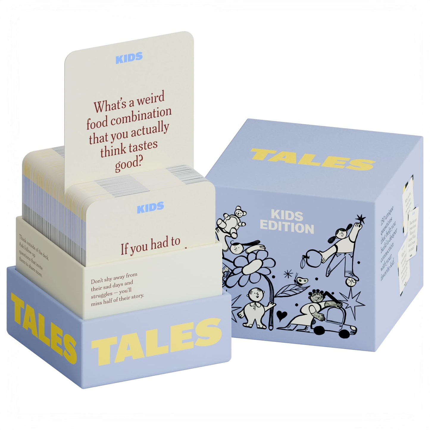 TALES 150 Conversation Cards, Kids Edition, Fun Family Games for Kids, Perfect for Dinners, Road Trips, Classrooms & Game Nights, Gifts & Gatherings, Conversation Starters to Spark Creativity