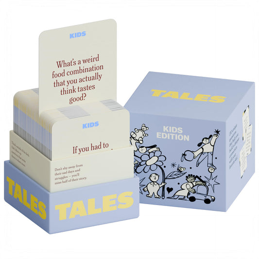 TALES 150 Conversation Cards, Kids Edition, Fun Family Games for Kids, Perfect for Dinners, Road Trips, Classrooms & Game Nights, Gifts & Gatherings, Conversation Starters to Spark Creativity