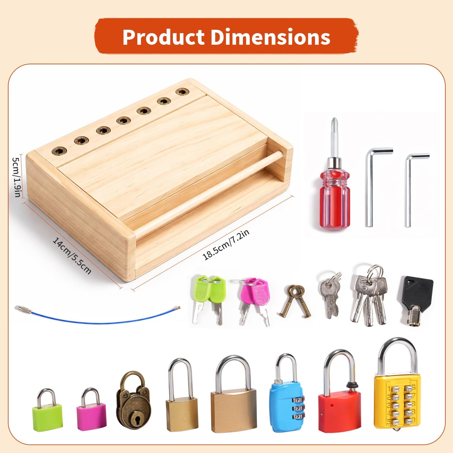 INIFEIDALA Montessori Toys for 3 4 5 Year Old,Montessori Screwdriver Board Set-Lock and Key Toy,Kids Tool Set,Preschool Learning Sensory Activities - Fine Motor Skills - STEM Toys