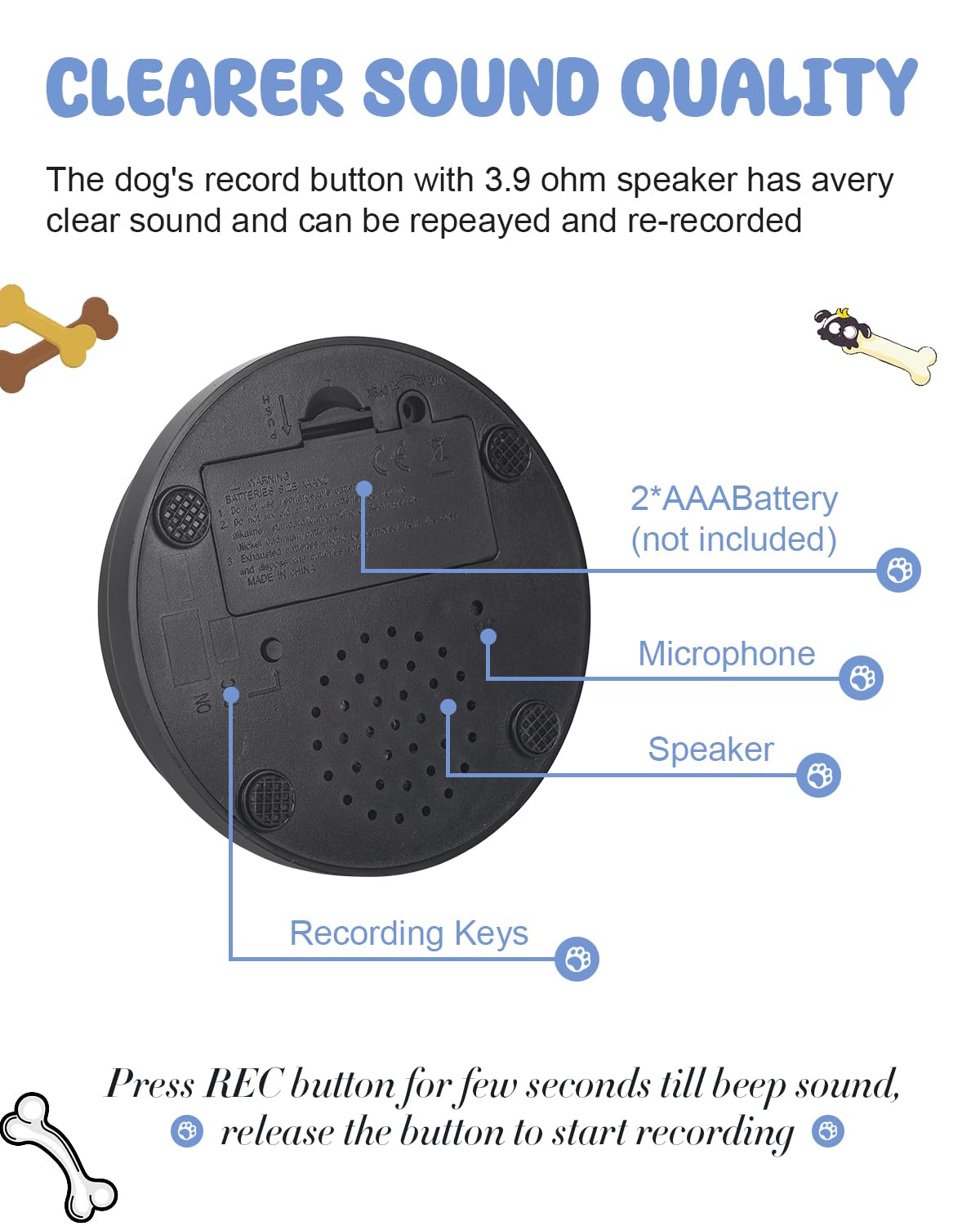 Acools Dog Buttons for Communication, 8 Dog Talking Button Set, 30s Recordable Voice Pet Buzzer Training Buttons, Speaking Button for Dogs with Anti-Slip Dog Buttons Talk Mat and 24 Scene Stickers