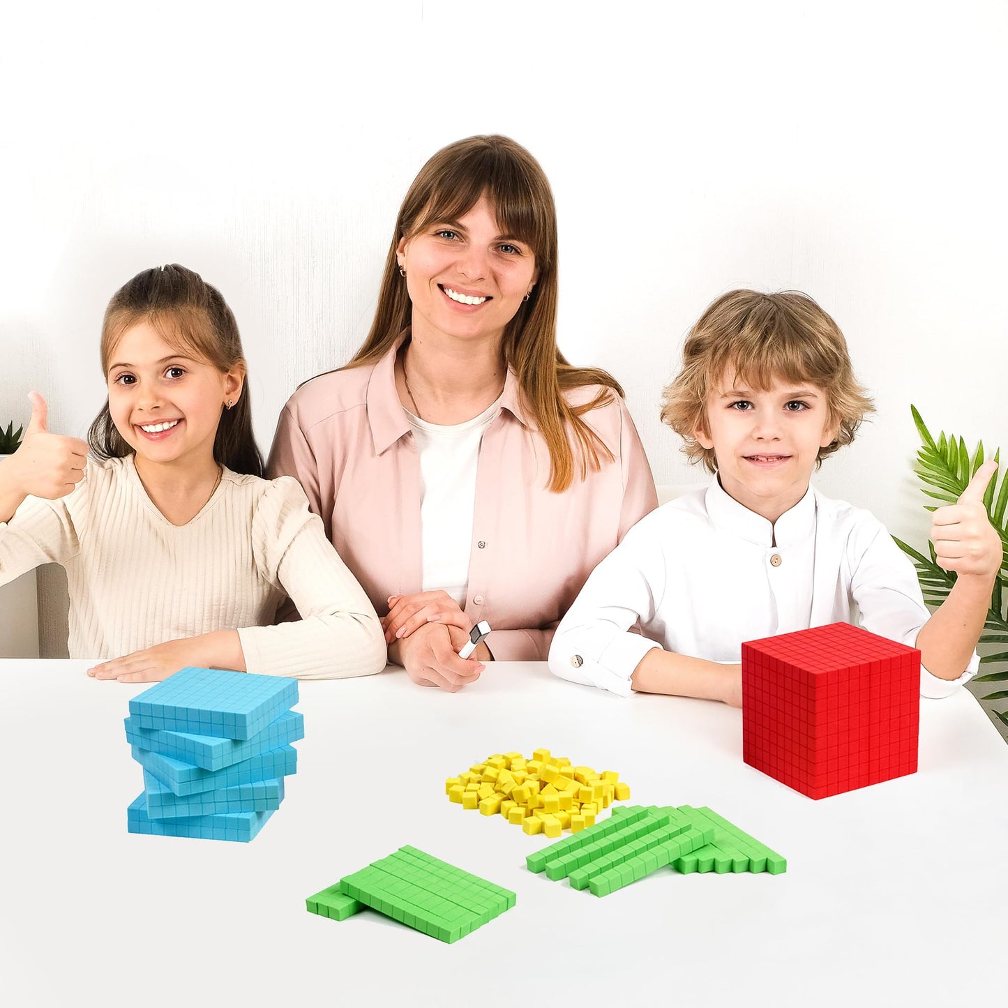 Simply magic 131 PCS Foam Base Ten Blocks for Math - Place Value Blocks, Base 10 Math Manipulatives K-3, Math Counters, Number Blocks, Math Cubes, Counting Blocks - Kindergarten 1st 2nd 3rd Grade