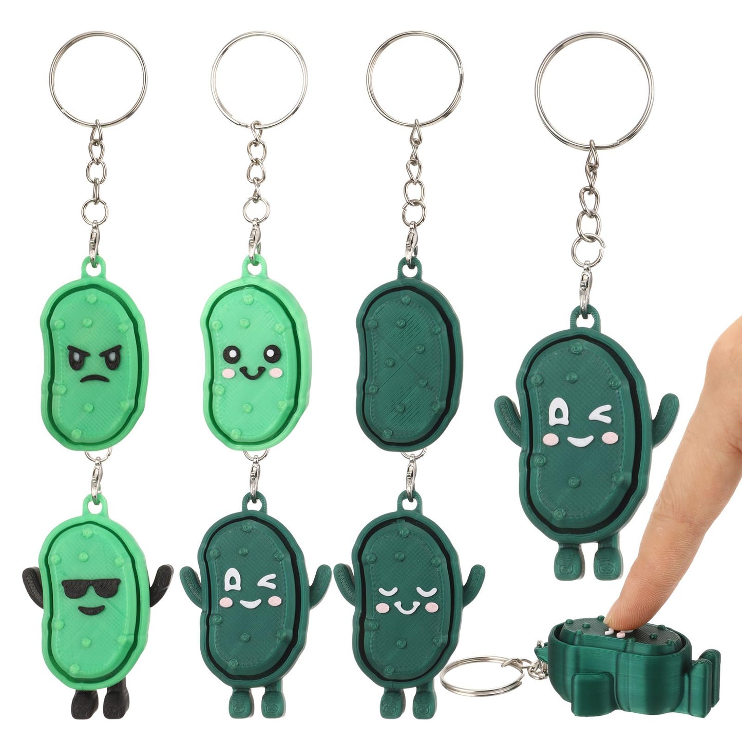 Kenning 12 Pcs Pickle Clicker Fidget Keychain Bulk 3D Printed Sensory Clicker Fidget Toys Stress Relief Keychain Employee Appreciation Gifts for Coworker Staff Team Teacher Nurse End of Year Gifts