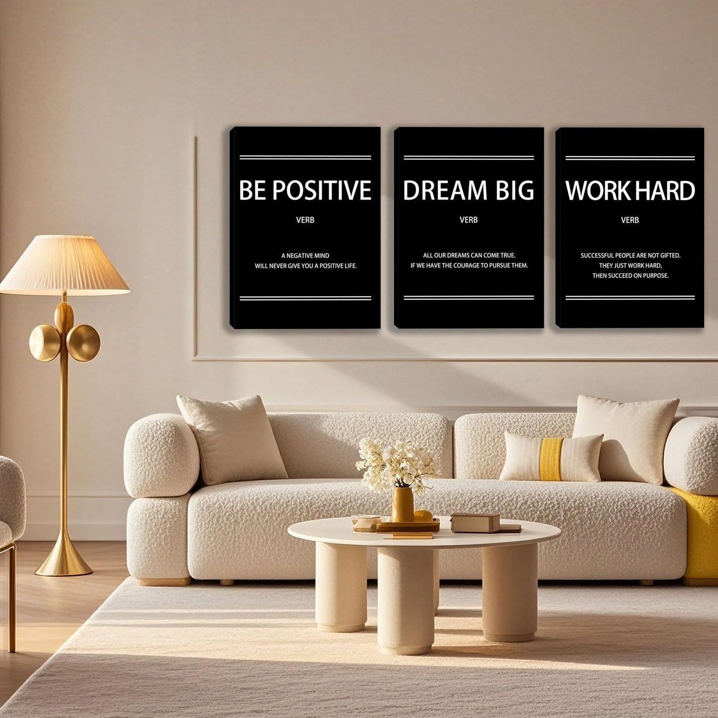 3 Panel Print Canvas Wall Art Motivational Office Wall Decor Painting Inspirational Posters Modern Inspiring Artwork for Home Living Room Bedroom Wall Decor Office Wall Art Ready to Hang - 36"Wx 16"H