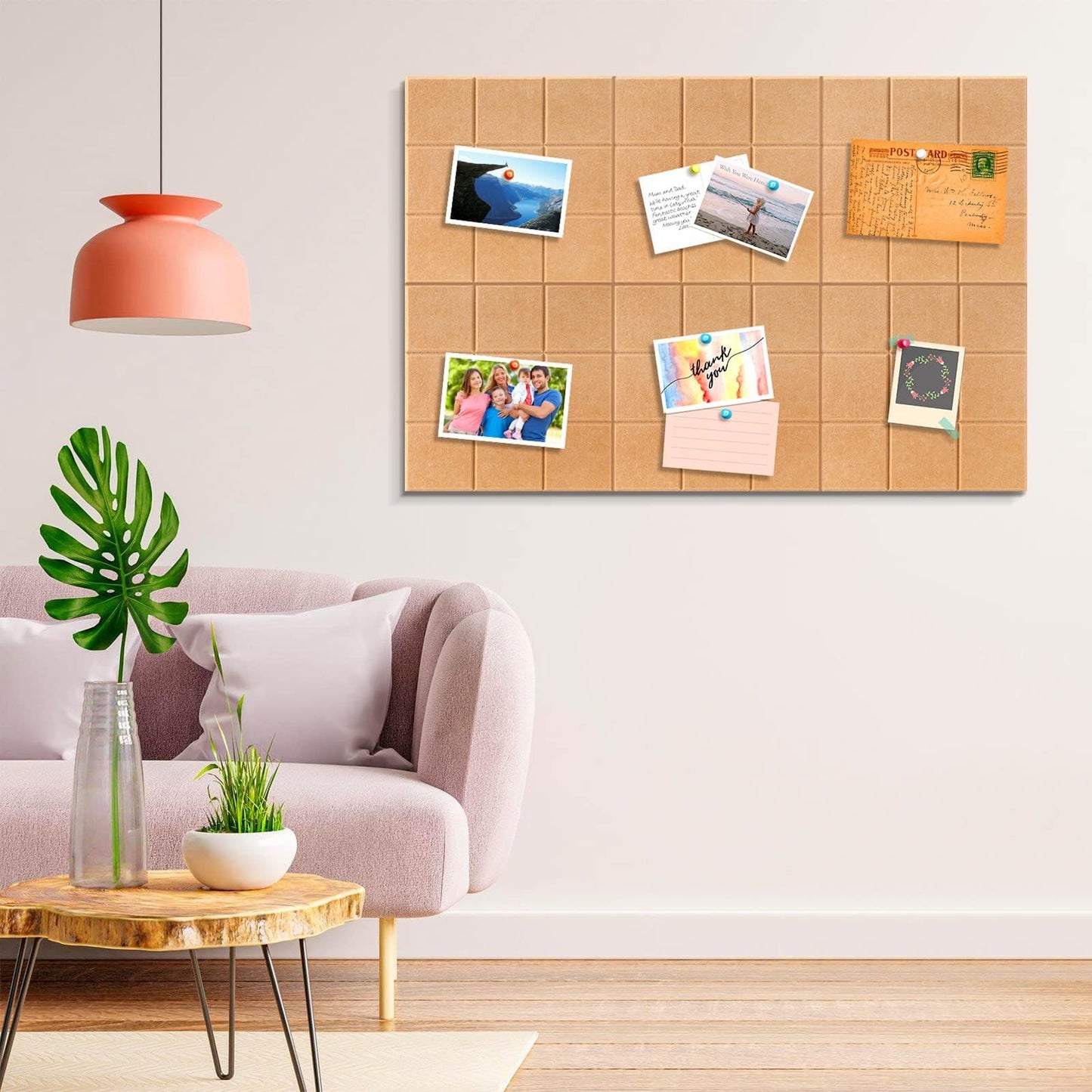 Uoisaiko Bulletin Board 6 Pack Large Pin Board 11.8" x 11.8", Felt Board Tiles with 30 Push Pins Alternative to Cork Board for Wall Damage-Free, Self Adhesive Notice Board Memo Board for Home Office