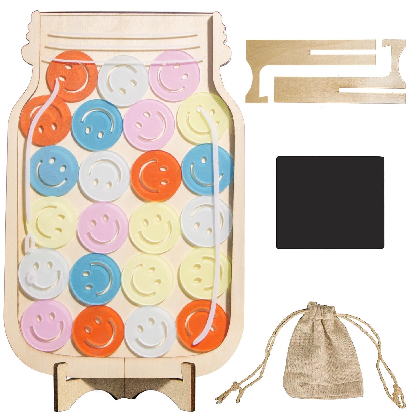 Magnetic Reward Jar for Kids - Smiley Faces Tokens Behavior Classroom Incentive Jar, Home Classroom Responsibility Routine Training Tool
