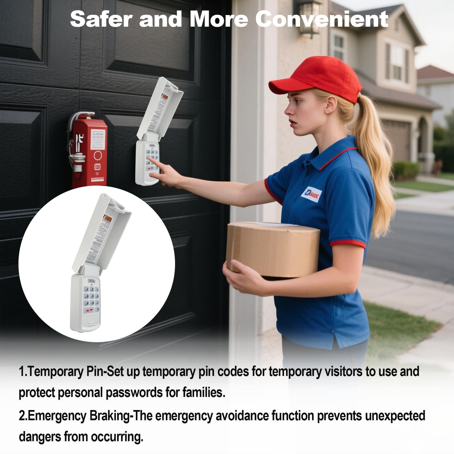 XDTKML Universal Garage Door Opener Keypad Compatible with Genie/Liftmaster/Chamberlain/Craftsman/Linear/Wayne Garage Door Opener Keypad Replacement Both Works for DIP Switch and Smart Learn Button