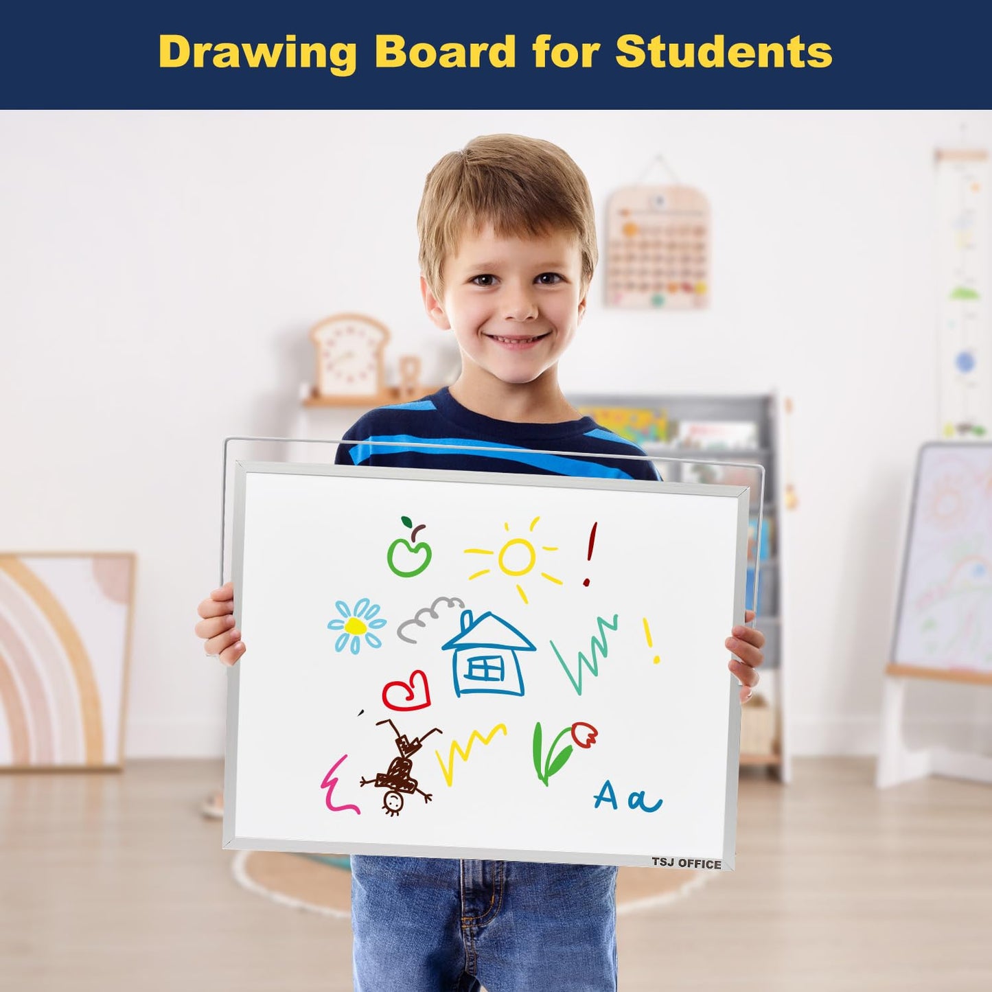 TSJ OFFICE Small White Board - 12 X 16 Inches Small Magnetic Dry Erase Board with Hooks for Wall, Desktop Whiteboard Stand 360 Degrees Revolving Double Sided for Office, Home, School, Silver