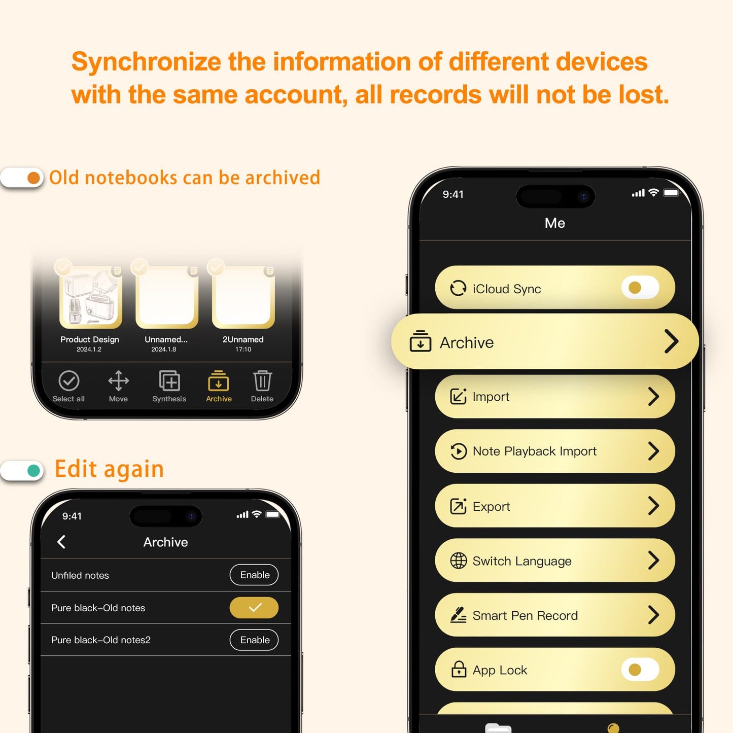 Yuan Digital Sync Pen with Notebook, Smart Writing Set Real time Sync Digitizing for Paper Notes Convert to Text, Smart Pen and Notebook for Note Taking Sync Notes to Phone/Tablet Instantly