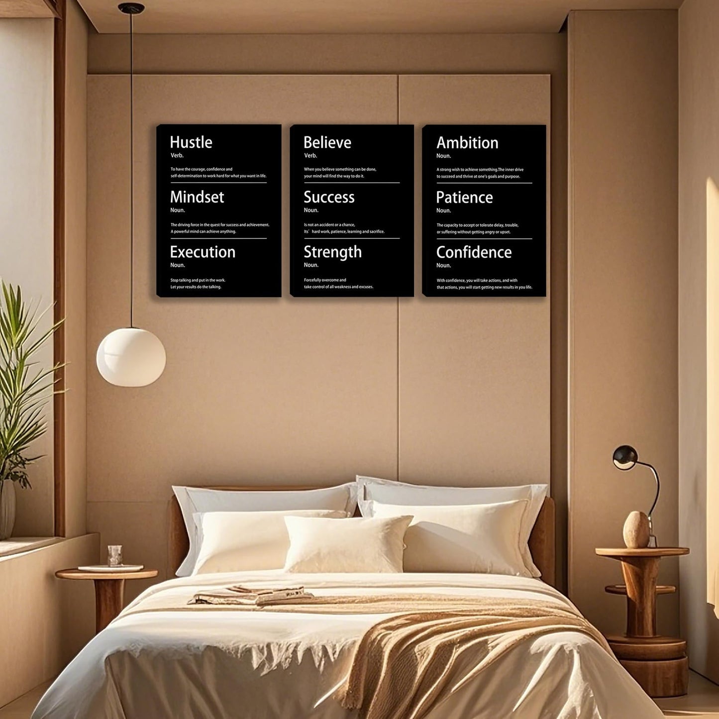 3 Panel Print Canvas Wall Art Motivational Office Wall Decor Painting Inspirational Posters Modern Inspiring Artwork for Home Living Room Bedroom Wall Decor Office Wall Art Ready to Hang - 36"Wx 16"H