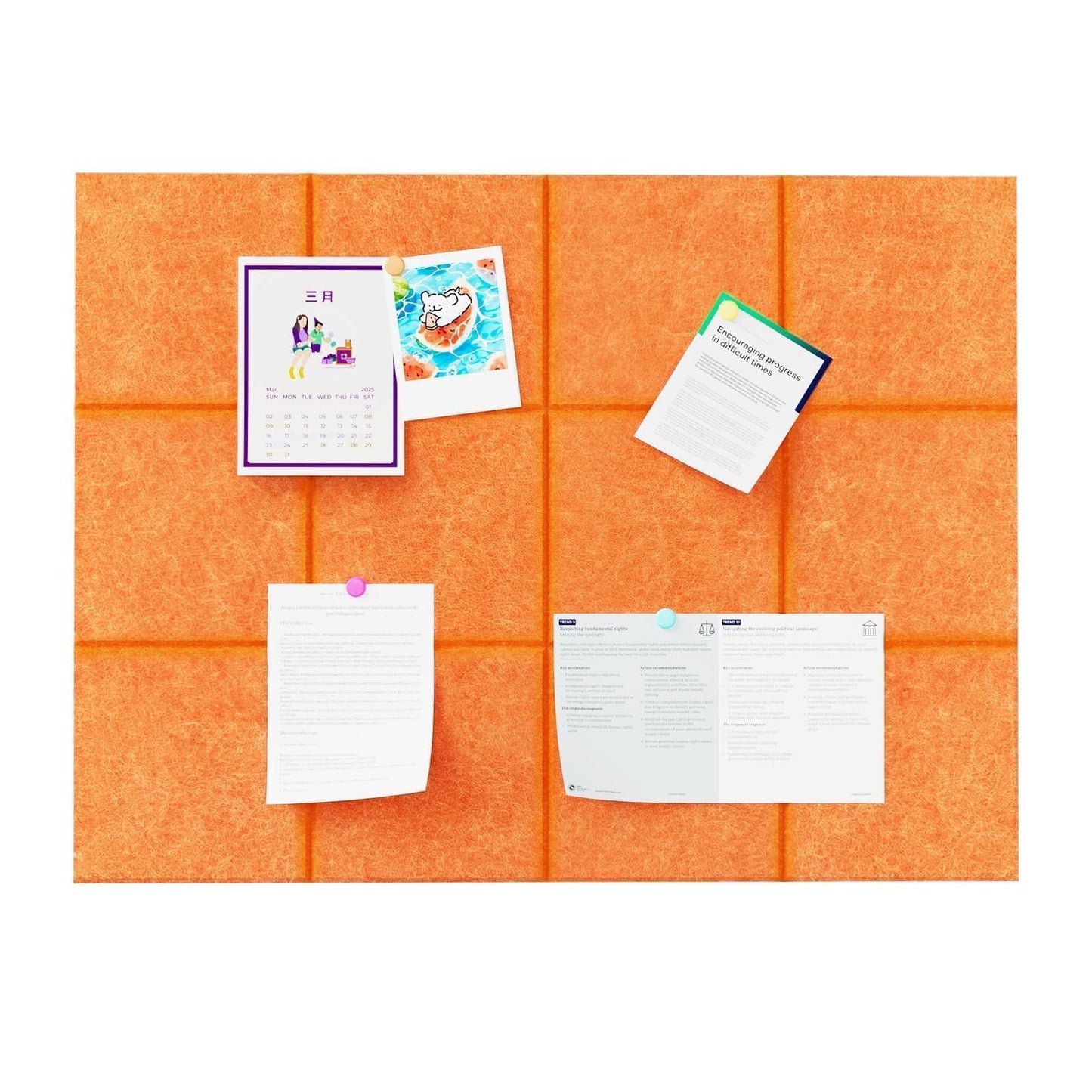 Baysola Felt Bulletin Board Panels 48 x 36 Inch Self Adhesive Wall Tiles Cork Board Alternative for Office Classroom Photos Notes 12 Pack