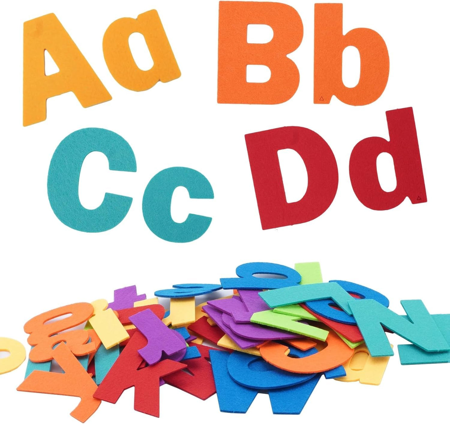 CHEFAN Felt Letters Alphabet for Kids, Precut Story Pieces, 104 ABC Upper & Lowercase Letters for Preschool & Homeschool Learning(2 Sets of Upper&Lowercase Letters)
