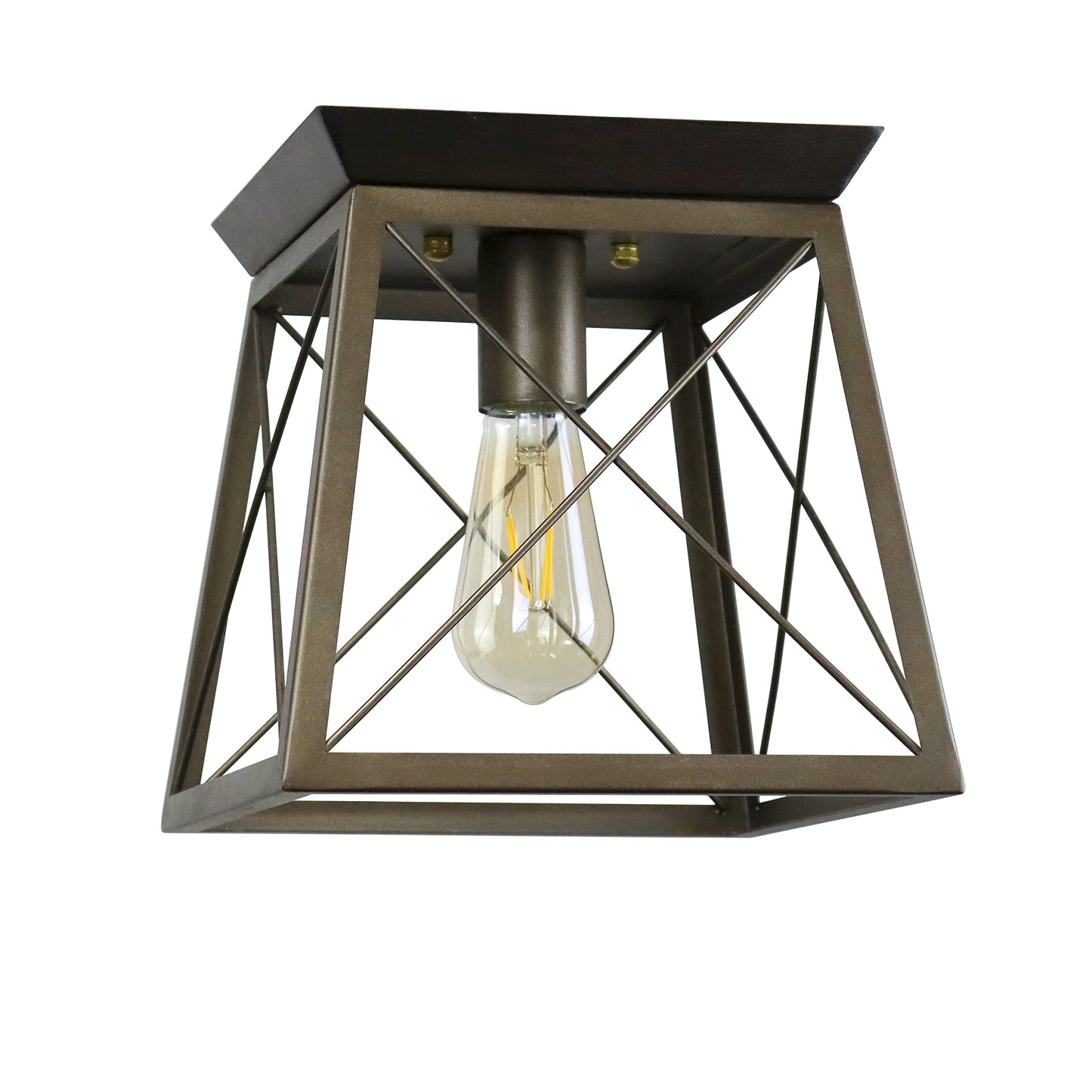 Chloe Lighting Farmhouse Two-Toned Ceiling Flush Fixture 9in Wide Metal Model CH6H301TT09-CF1