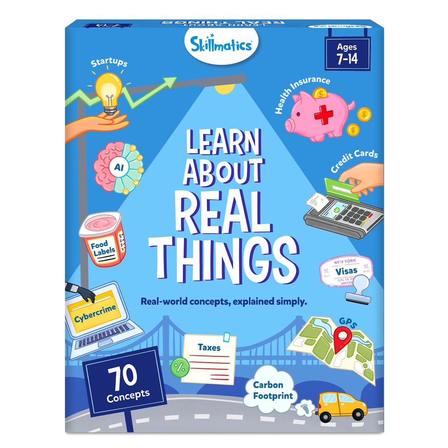 Skillmatics Flashcards for Kids – Learn About Real Things, 70 Cards on Money, Taxes & Concepts Schools Don't Teach, Practical Life Skills for Homeschool & Middle School, Gift for Tweens Ages 7-14