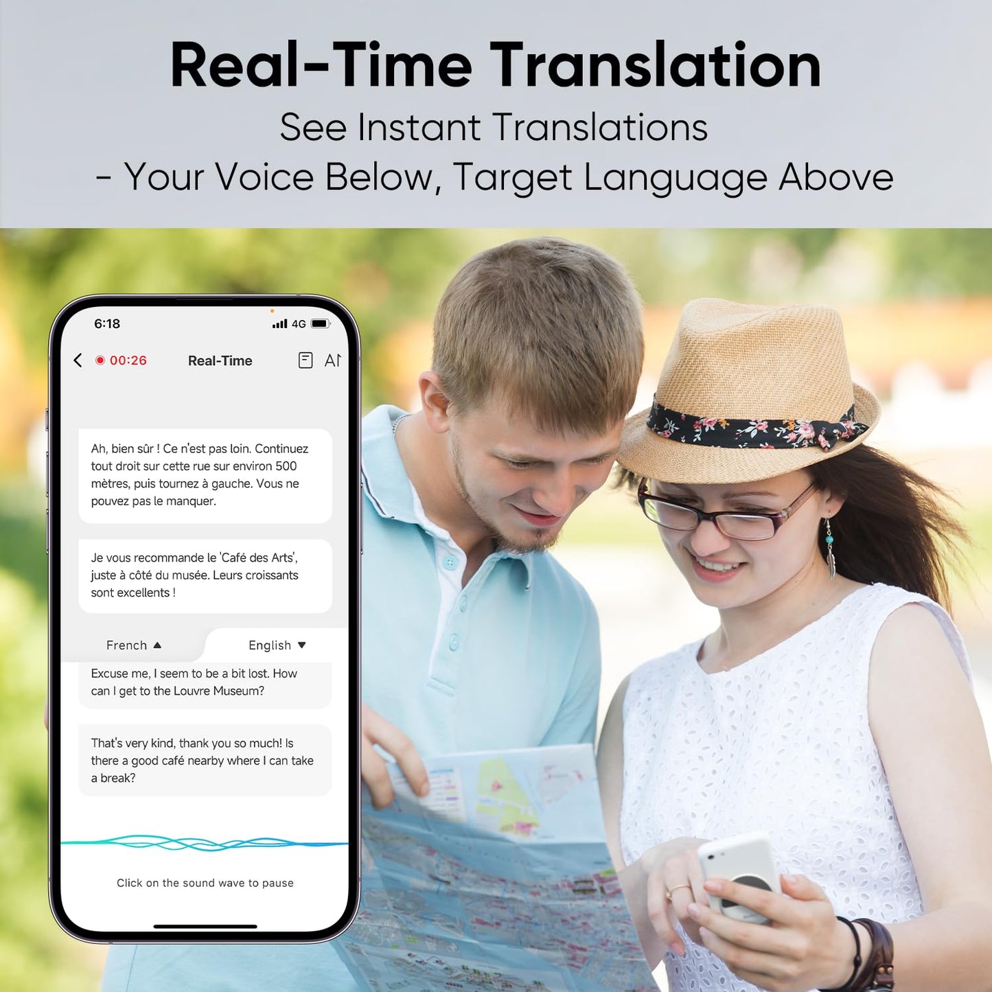 InnAIO T10 AI Language Translator Device, Real-Time Two-Way Voice Translator with GPT Accuracy & Voice Cloning, Pocket Spanish to English Translator for Travel, Business & Video Calls (140+ Languages)