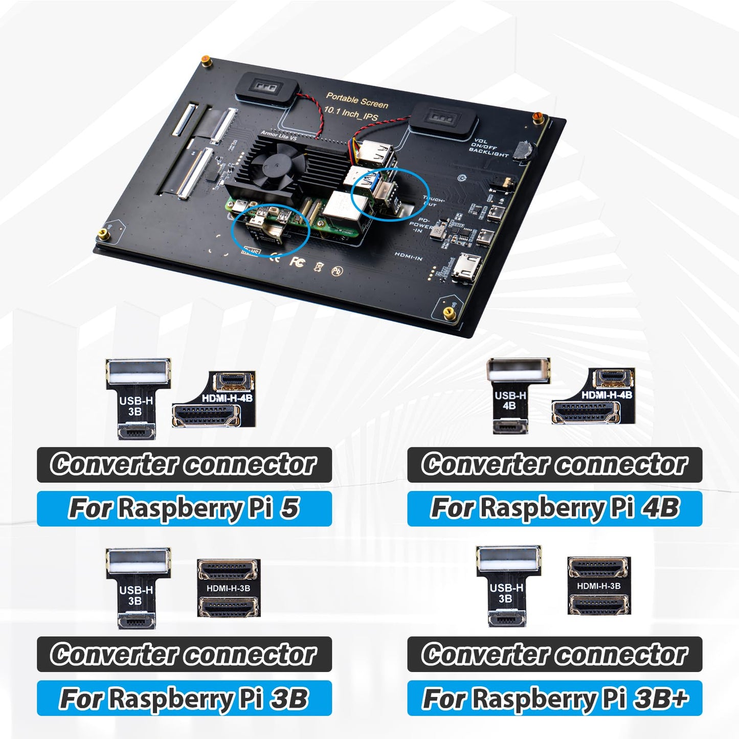 GeeekPi 10.1 inch Capacitive Touchscreen for Raspberry Pi, HDMI Monitor IPS 1280X800 LCD Display with Dual-Speaker for Raspberry Pi 5/4B/3B+/3B/B+, with Mount Hole to Install Raspberry Pi Board