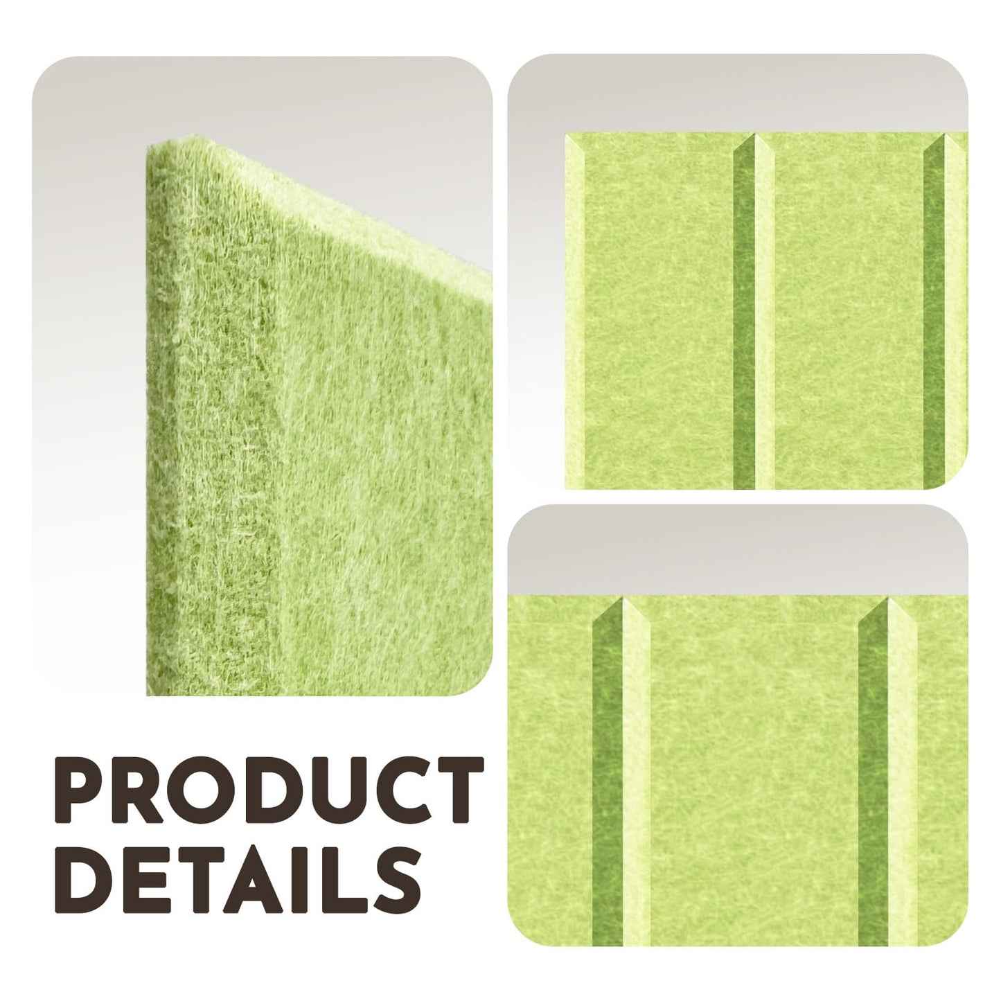 MISSDAY Large Felt Bulletin Board 48" x 36" Cork Board for Wall, 12-Pack Cork Boards with 72 Safe Removable Adhesive Tabs, 50 Pushpins, Pin Board for Home Office Classroom Soundproof Wall Tile, Green