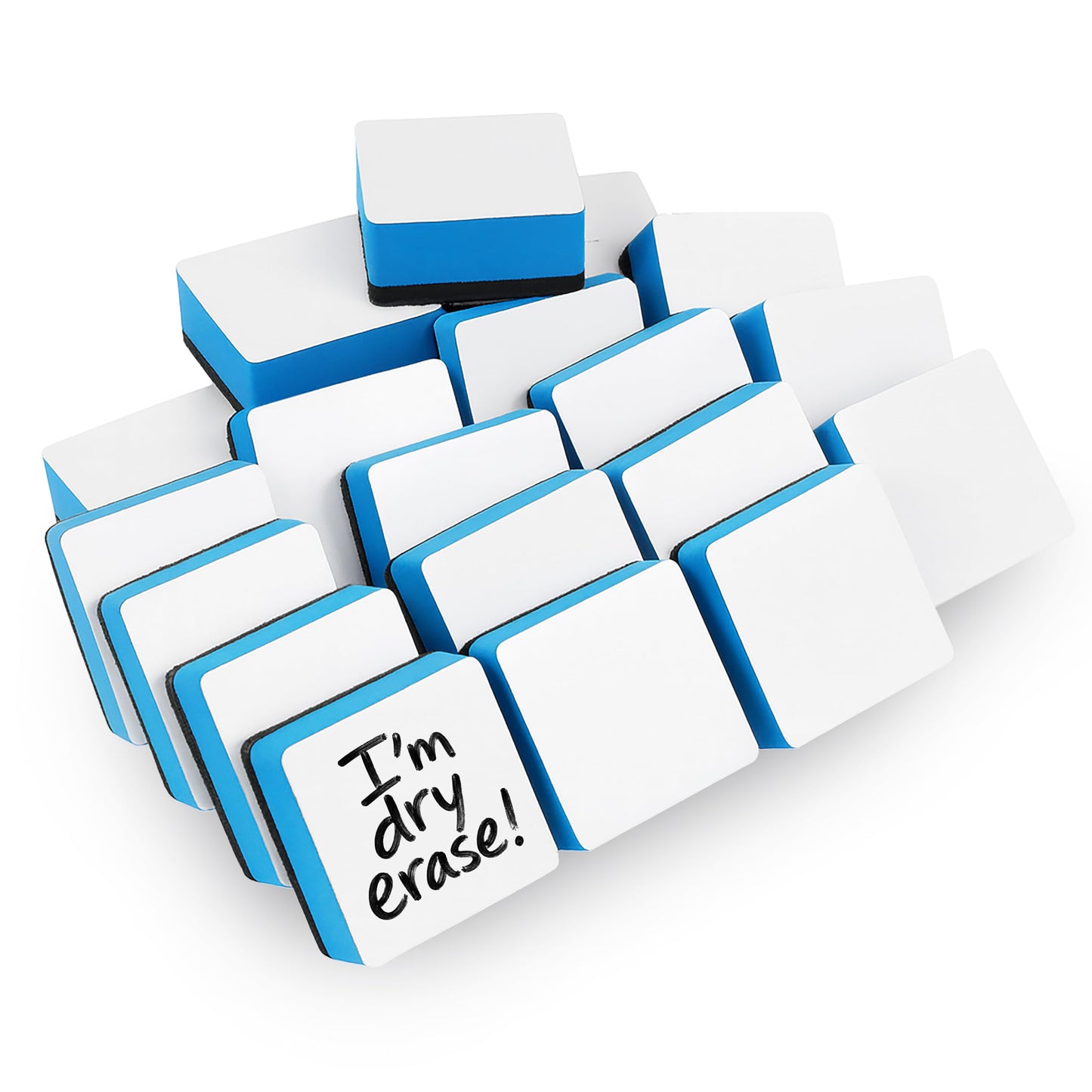 Flipside Products 2" x 2" Dry Erase Eraser Board Buddies, Students and Kids, Whiteboard Erasers, Brainstorming, Flow Charts, Classroom - 24 Pack