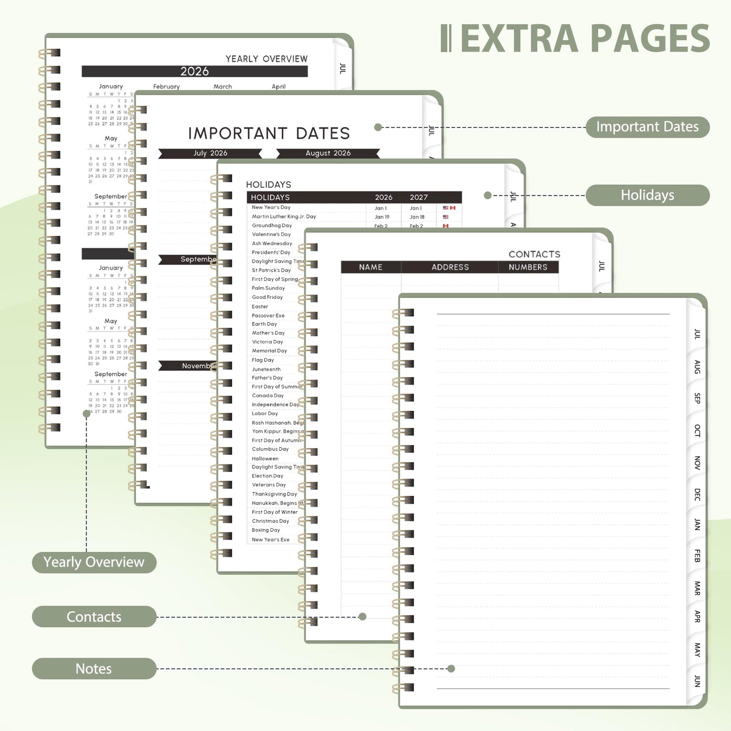 Planner 2026-2027, Weekly and Monthly Academic Planner, July 2026 - June 2027, Hardcover Calendar Agenda Book for School Year Planning, School Supplies for Teacher and Student, Letter Size(8.5'' x 11'')