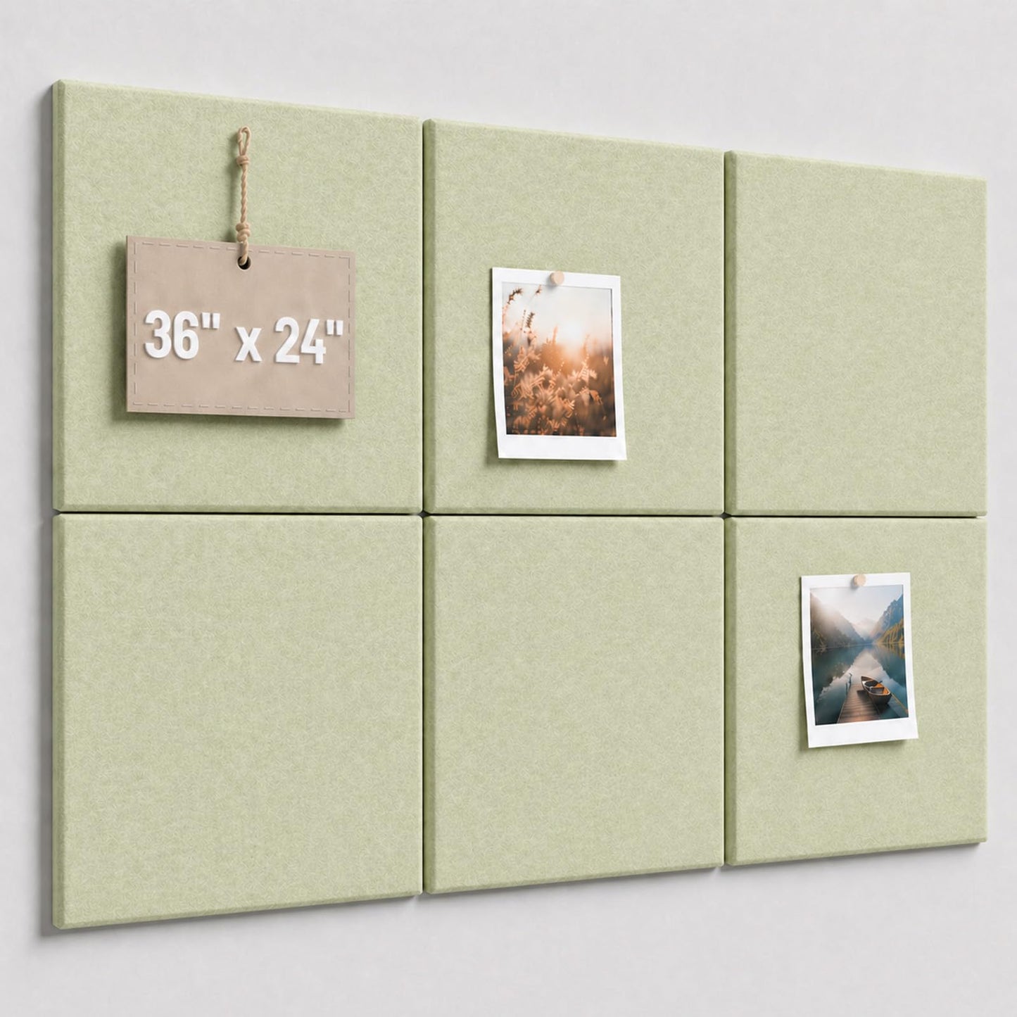 Baysola Felt Bulletin Board Panels 36 x 24 Inch Self Adhesive Wall Tiles Cork Board Alternative for Office Classroom Photos Notes 6 Pack