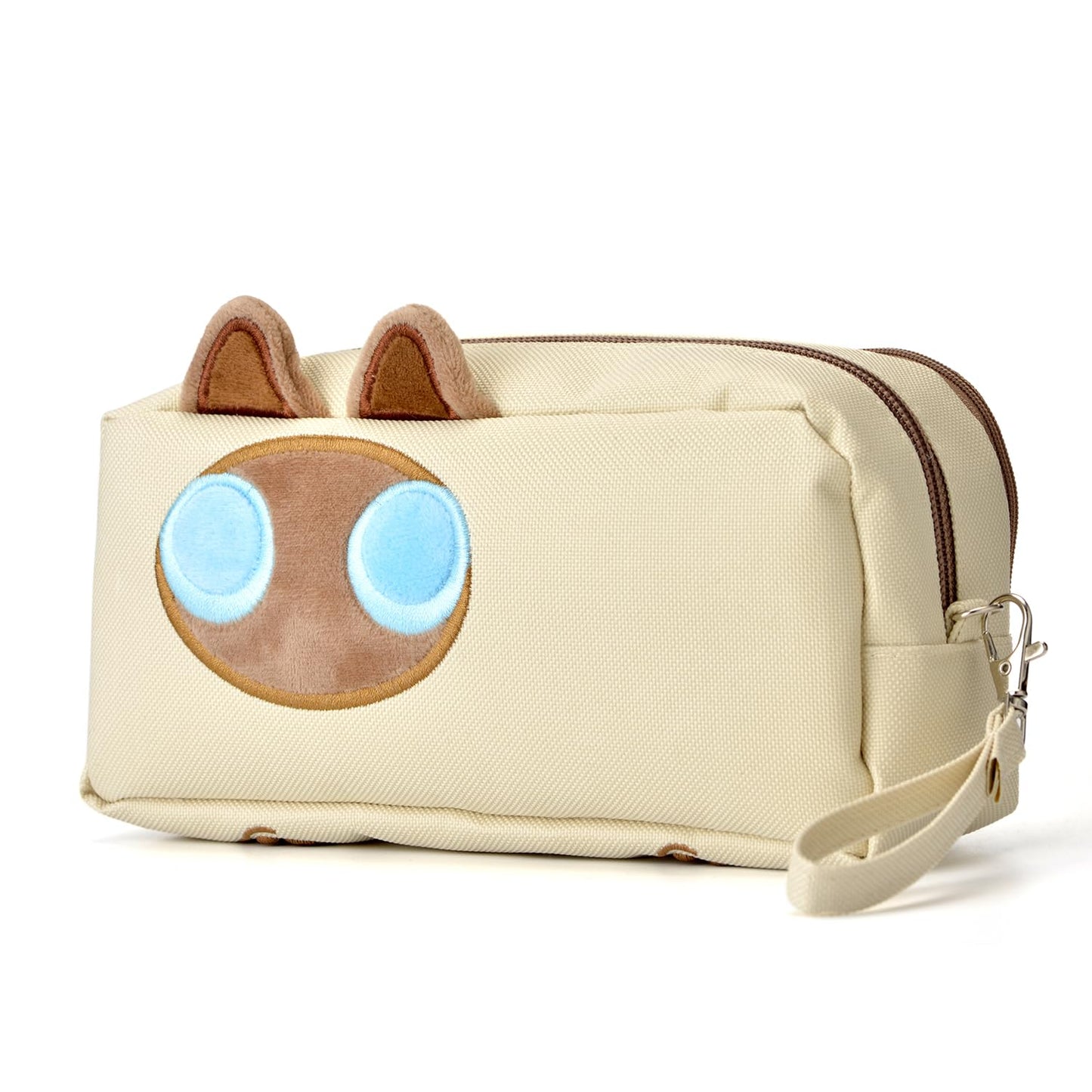 Hongdian Large Capacity Pencil Case Tan Color, 3D Cat Pen Bags Pencil Pouch Organizer for Office College School Stationery