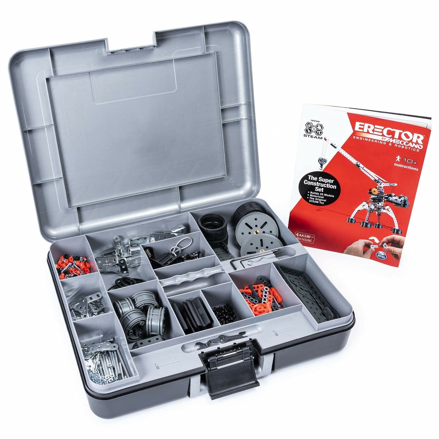 MECCANO Erector Super Construction 25-in-1 Motorized Building Set, Steam Education Toy, 638 Parts, for Ages 10+