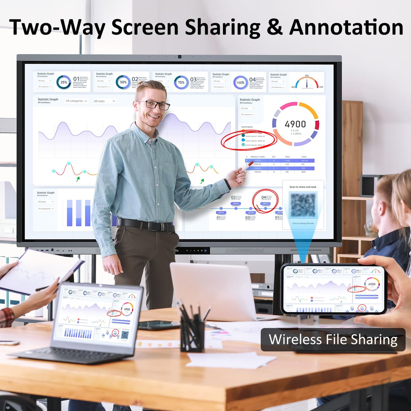 Shiarffe R9 Smart Board 65 Inch Interactive Whiteboard