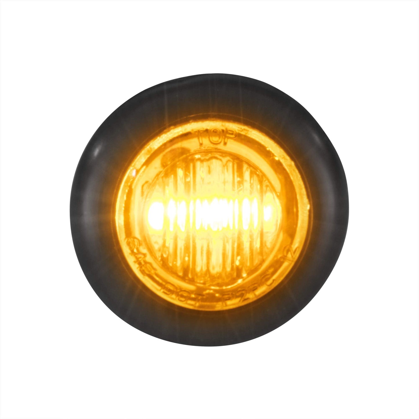 LONG HAUL 3/4in Amber LED Clearance Marker Lights, 10 Pack, ABS Material, Black Trim