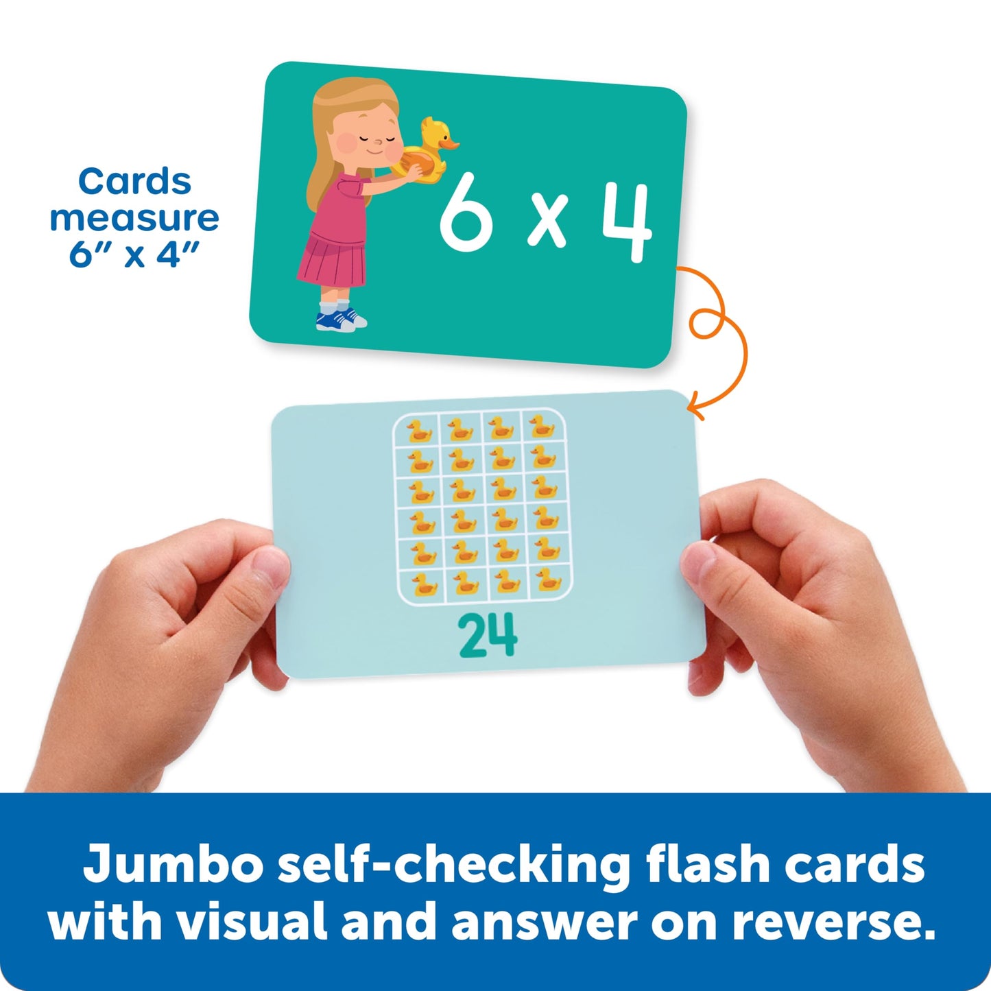 Learning Resources Jumbo Visual Multiplication Cards - Math Manipulatives, Montessori Activity, Back to School, Classroom Must Haves
